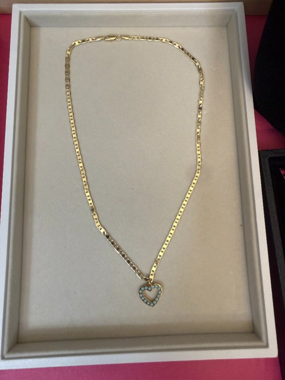 18K Gold Filled Turquoise Heart Necklace